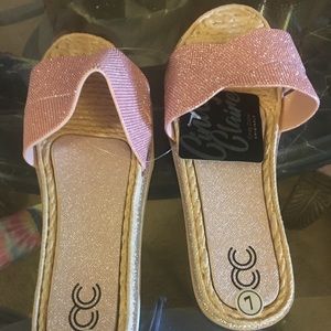 CINDY Claire pink glitter sandals size 7